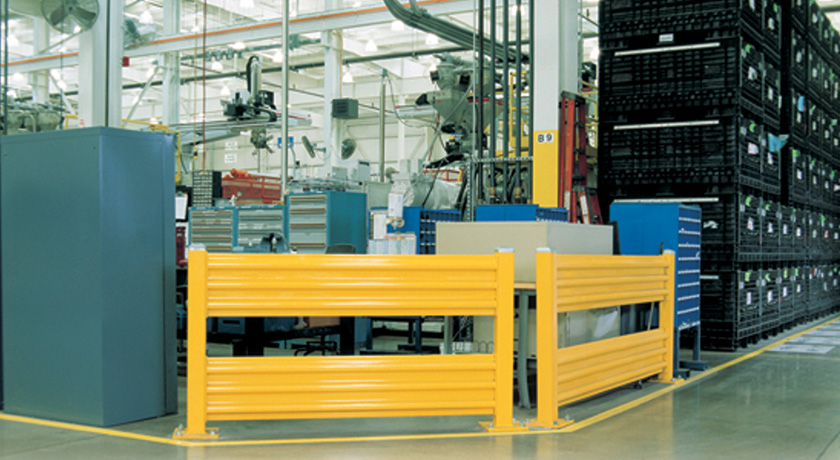 safety guardrail in warehouse
