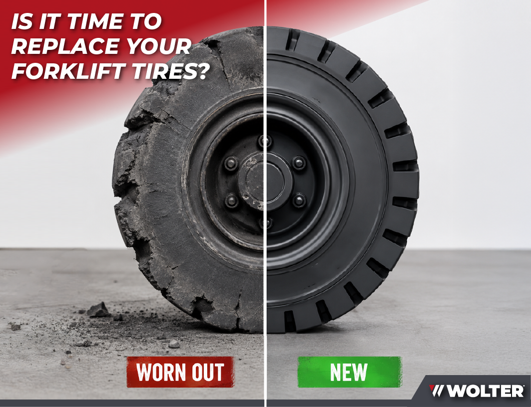 Replace your worn out forklift tires with new ones from Wolter.