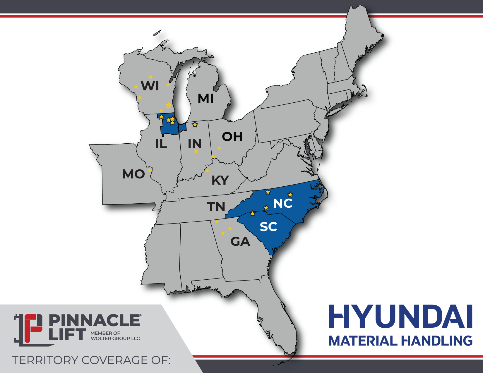 Pinnacle Lift Territory Map for Hyundai