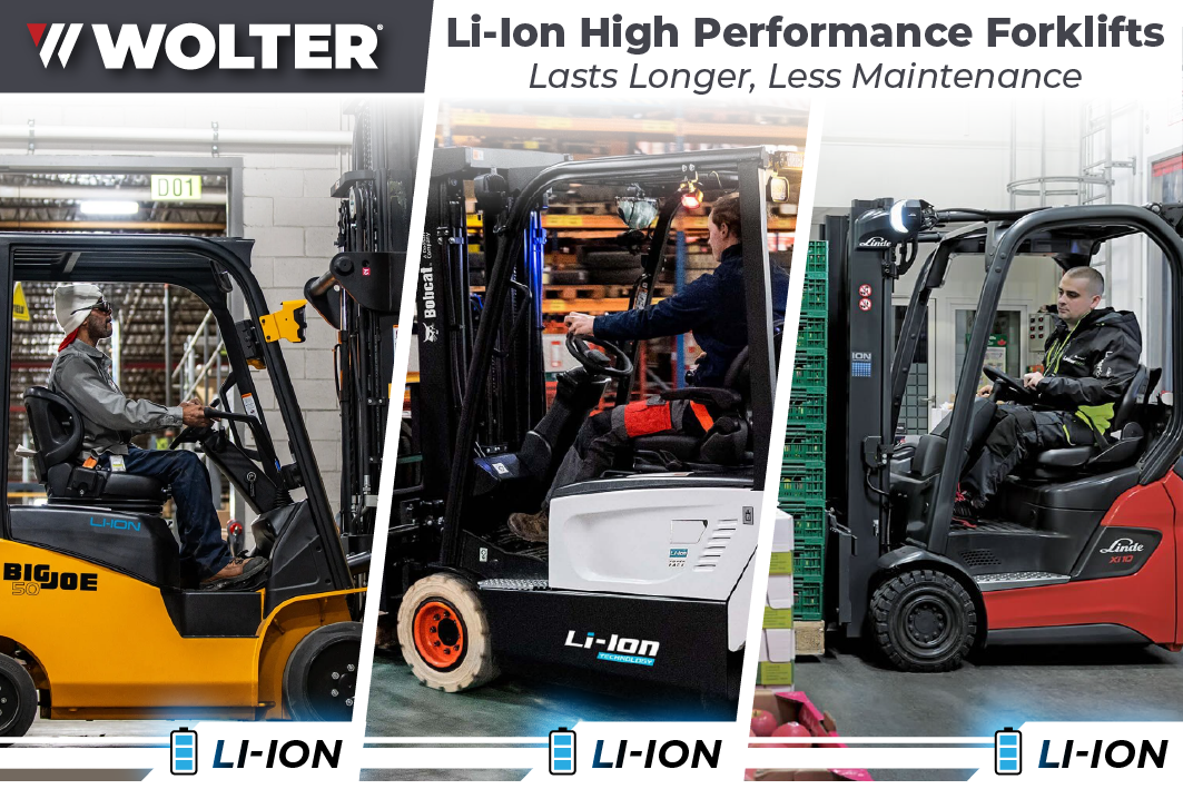 Lithium ion electric forklifts